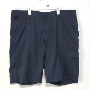 Wrangler Mens Cargo Shorts 42 Navy Blue Pockets Outdoor Hiking Stretch Nylon